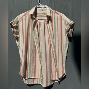 Madewell Brand Women’s Striped Short Sleeve Button Down Shirt Size XS